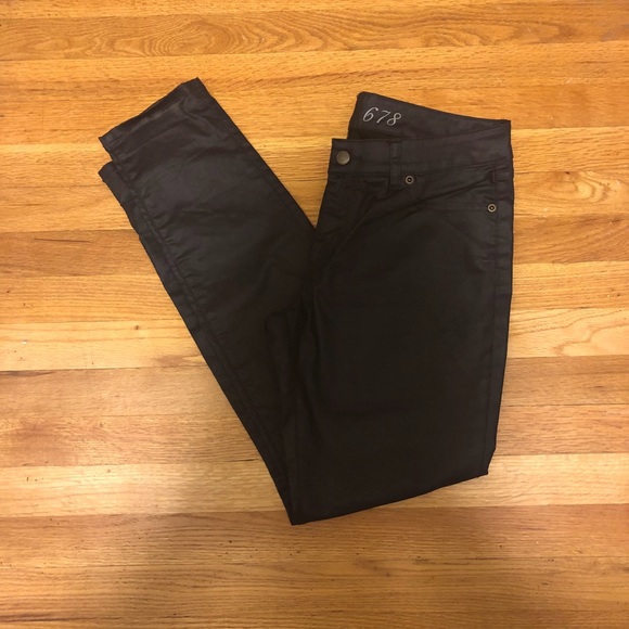 Denim - Super cute black leather/ material jeans